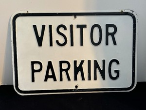 lot 109 image: Metal Visitor Parking Sign