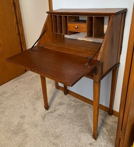 lot 128 image: Vintage Drop Front Secretary Desk