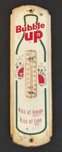 lot 18 image: Vintage Bubble Up Metal Advertising Thermometer
