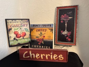 lot 88 image: Cherry Themed Wall Hangings