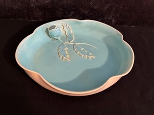 lot 35 image: Vintage Aqua Blue Pottery Dish