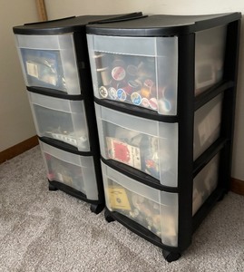 lot 205 image: Two Organizers Full of Sewing and Crafting Notions
