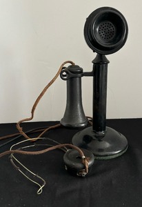lot 228 image: Vintage Western Electric Candlestick Telephone and Headset