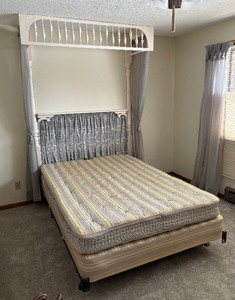 lot 33A image: Vintage Unique Queen Wood Bed Frame