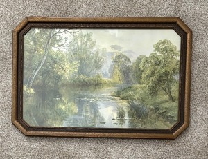 lot 238 image: Vintage Framed River Motif Print