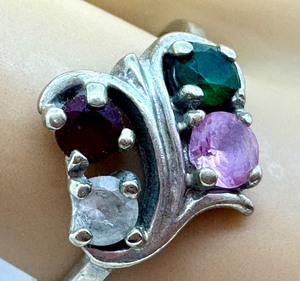 lot 306J image: Vintage 10K Multi Stone Ring