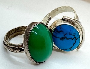 lot 146J image: Two Rings including an Adjustable Band Sterling Silver Ring