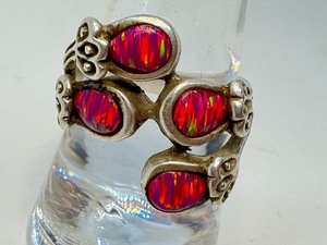 lot 146 image: Vintage Sterling Silver and Aura Opal Ring