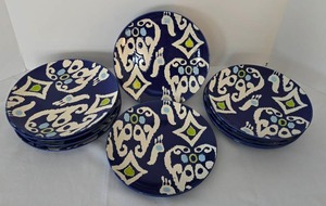 lot 157 image: Striking Set of Rachel Ray IKAT Salad Plates
