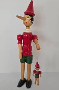 lot 167 image: Remarkable Wooden Pinocchio Puppet  Articulated Pinocchio Ornament