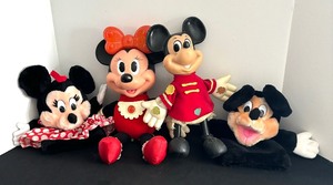 lot 284 image: Mickey and Minnie Mouse Dolls and Hand Puppets
