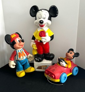 lot 283 image: Mickey Mouse Bank, Doll and Pull Toy
