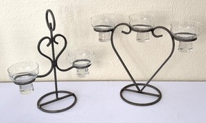 lot 339 image: Two Vintage Metal Scandinavian Candle Holders