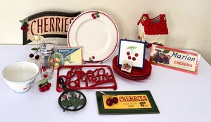 lot 340 image: Variety of Cherry Themed Kitchen Decor