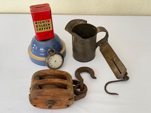 lot 382 image: Vintage Treasures including a Vintage Wooden Pulley