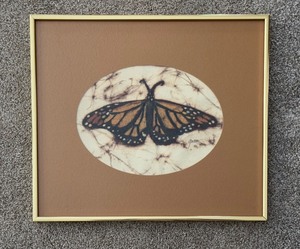 lot 319 image: Framed Vintage Batik Butterfly Artwork