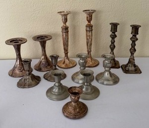 lot 333 image: Variety of Decorative Vintage Candle Holders