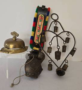 lot 398 image: Variety of Brass BellsChimes
