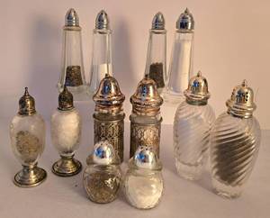 lot 408 image: An Abundance of Salt & Pepper Sets, Including one Weighted Sterling Set