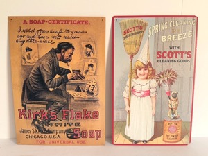 lot 461 image: Two Decorative Metal Reproduction Vintage Advertising Wall Hanging Signs