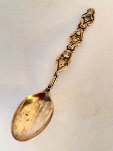 lot 47C image: Vintage See No Evil, Hear No Evil, Speak No Evil Sterling Silver Spoon