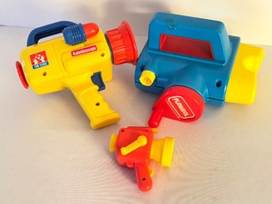lot 435 image: Vintage Playskool Toy Kaleidoscope and Vintage 1990s Preschool First Kaleidoscope & Mickey Mouse Disney 40th Anniversary Space Mountain Car