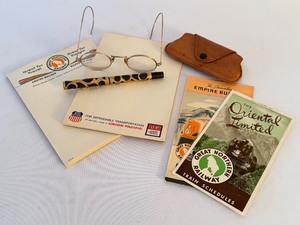 lot 431 image: Vintage Pair of Eyeglasses, Vintage Parker Fountain Pen and Railroad Ephemera