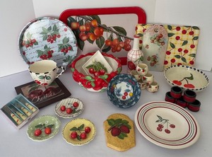 lot 273 image: Assorted Cherry Themed Kitchen Decor