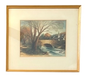 lot 111 image: Scenic Landscape Vintage Etching Print