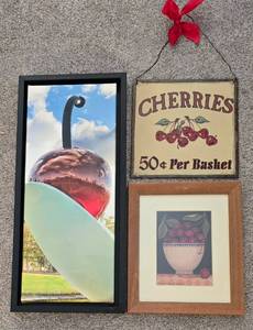 lot 483 image: Iconic Cherry & Spoon Print  Cherry Motif Decor