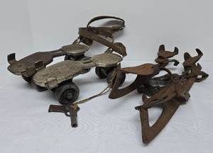 lot 497 image: Vintage Roller and Ice Skates