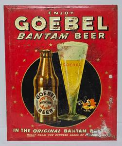 lot 506A image: Vintage Metal Goebel Bantam Beer Advertising Sign