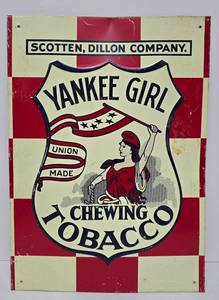 lot 507A image: Yankee Girl Tobacco Advertising Sign