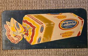 lot 508A image: Vintage Colonial Bread Advertising Sign