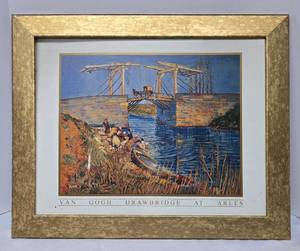 lot 520 image: Framed Van Gogh Drawbridge at Arles Print