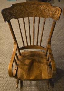 lot 526 image: Carved Wooden Rocking Chair