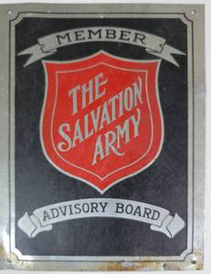 lot 507C image: Salvation Army Member Advisory Board Tin Sign