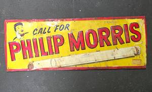 lot 508 image: Vintage Philip Morris Advertising Sign