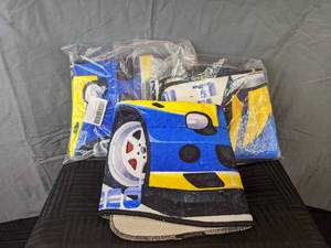 lot 100 image: Set of 3 Fiat Multipla Blue and Yellow Car Rugs 27