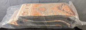 lot 65 image: 15 New IKALIFE Non-Slip Carpet Stair Treads for Wooden Steps Orange and Blue Unique Design