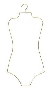 lot 118 image: 16 Gold Wire Lingerie Swimwear Body Shape Metal Display Hangers $92.00 Retail