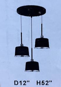 lot 27 image: New Sky Designer 3 Light Ceiling Light Fixture DL3518XD30205 12 x 52