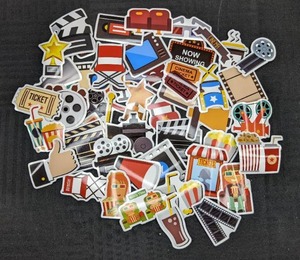 lot 152 image: 100 New Cinema Movie Stickers