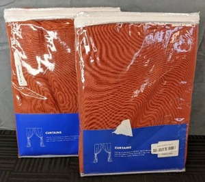 lot 200 image: 2 New Pairs of MIULEE 54 x 96 Sheer Curtains Fall Orange