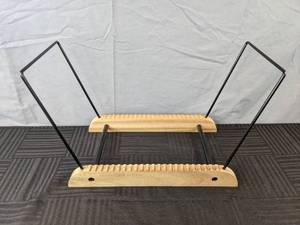 lot 246 image: Vinyl Record Holder and Display, Wood with Black Metal