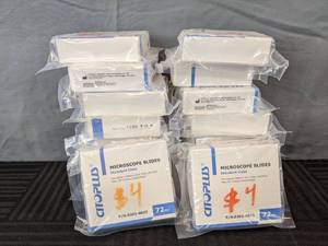 lot 245 image: 16 New Boxes of Citoplus Microscope Slides Standard Class 72 Pieces Each