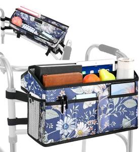 lot 198 image: New Rhino Valley Walker Basket for Folding Walker Multi-Pocket Walker Accessory for Seniors $28.99 Retail