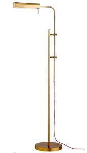 lot 69 image: New OBright Cedric Adjustable Pharmacy Floor Lamp - Industrial Design for Reading Antique BrassGold