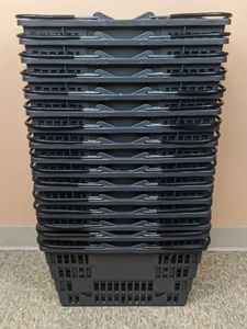lot 5A image: 17 Grey Shopping Baskets with Handles