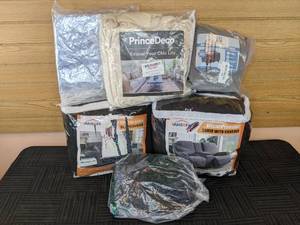 lot 109 image: Assortment of Furniture Covers For Sofa, Loveseat, Ottoman and More